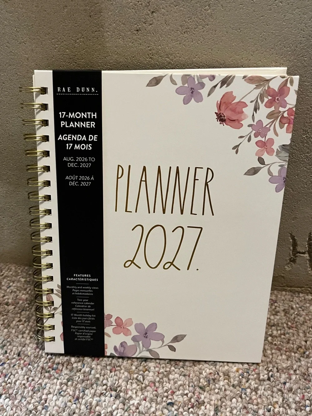 🆕 Rae Dunn 2027 Floral 17 Month Planner Large